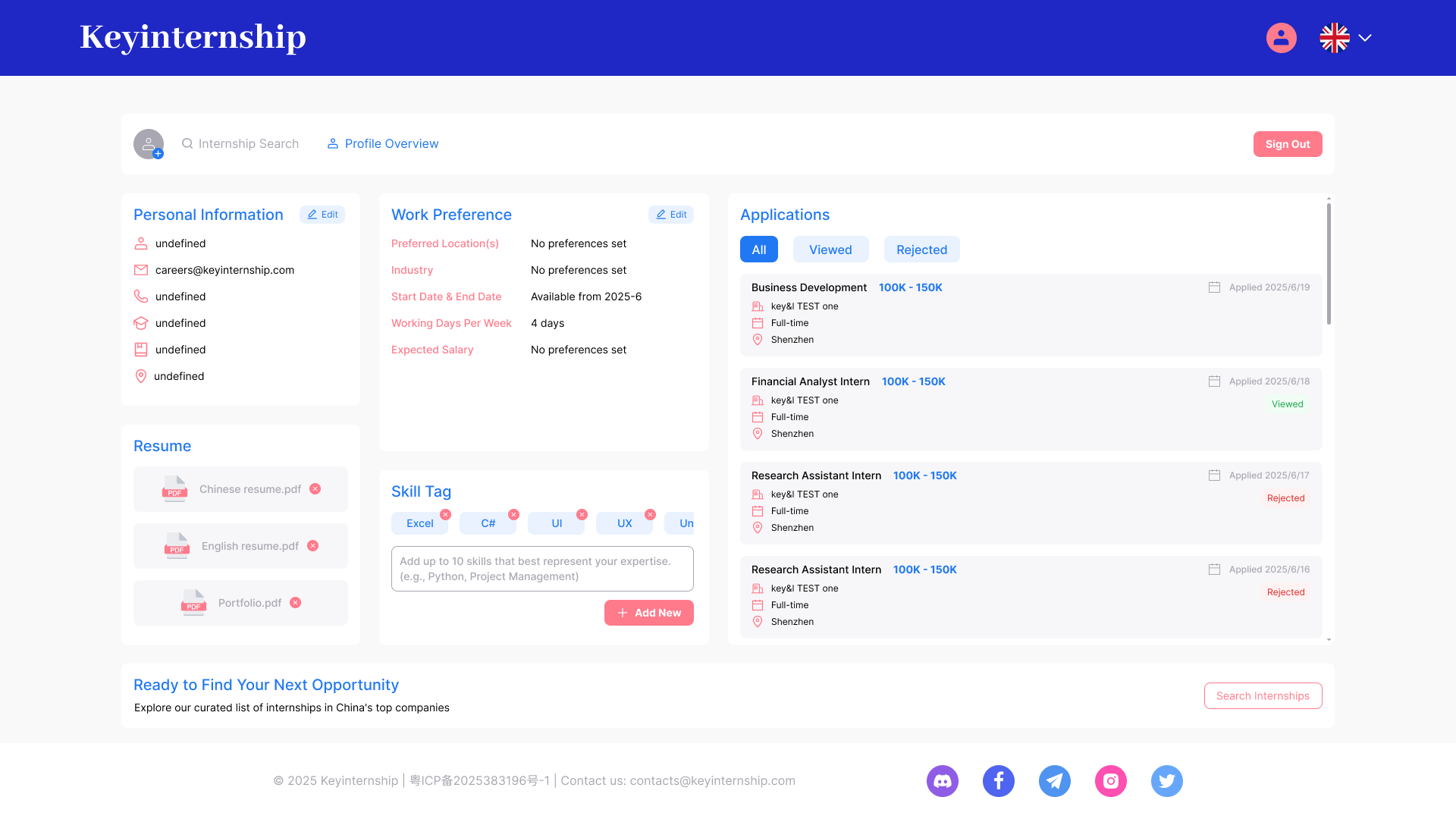 Internship Platform Demo